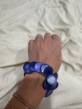 Iridescent Purple  Disc Bracelet